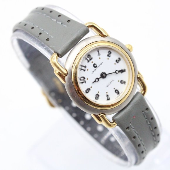 J.B Champion Watch Womens Multi-Tone Stainless Steel Classic Gray Leather Band - Picture 4 of 8